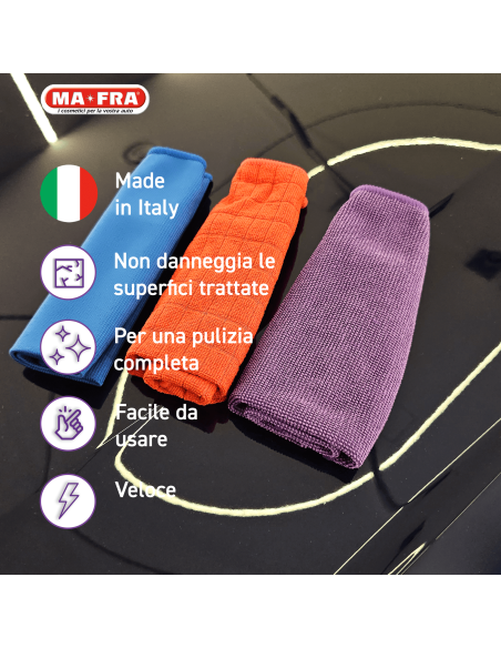 Mafra: 3 Shine Vetri | kit da 3 panni in microfibra