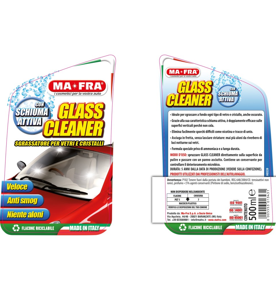 Mafra: Glass Cleaner | Detergente per Vetri | 500ml