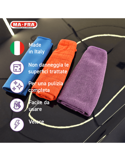Mafra: 3 Shine Vetri | kit da 3 panni in microfibra